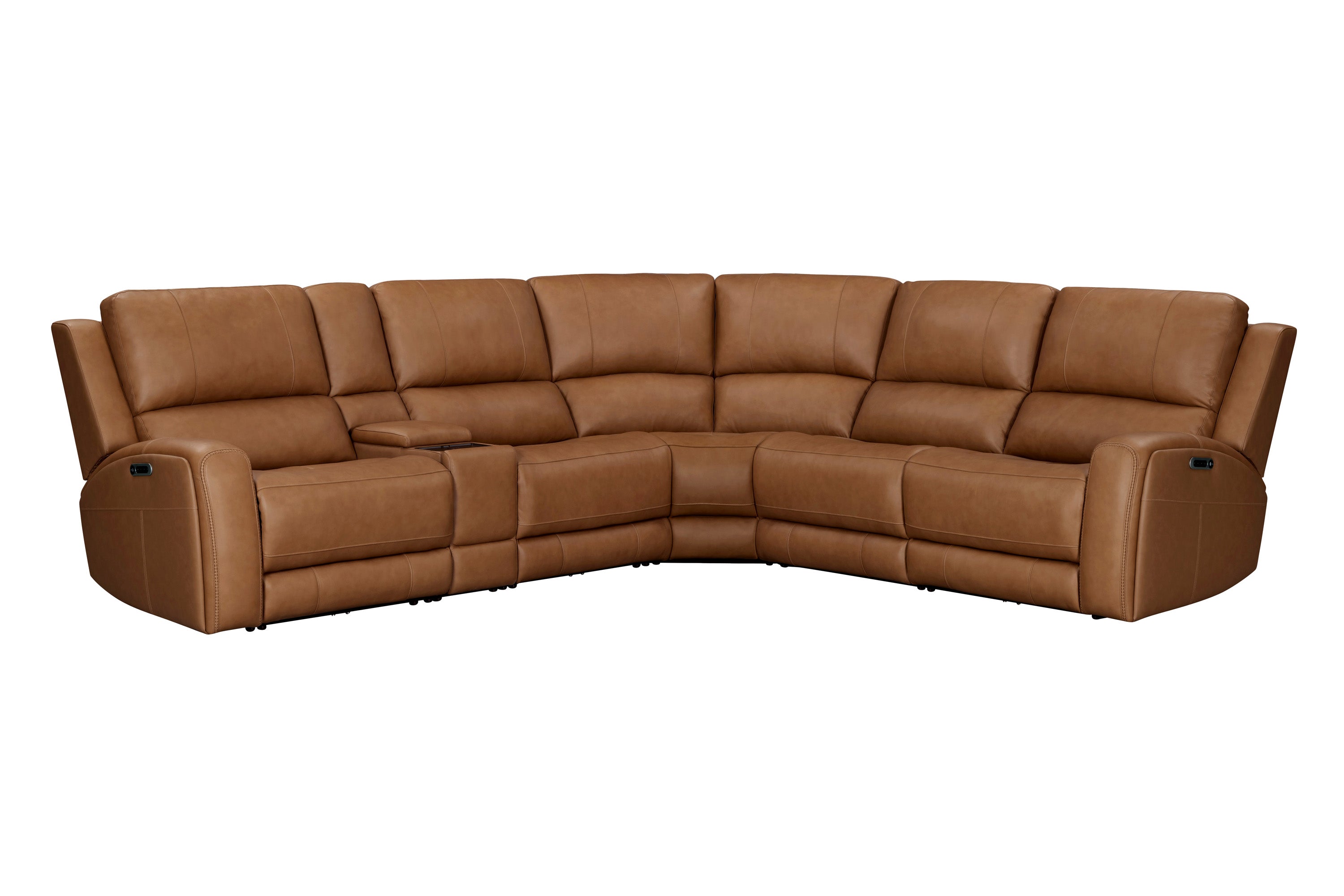 Belmont Zero Gravity Power Reclining Leather Sectional Collection, Brown Finish