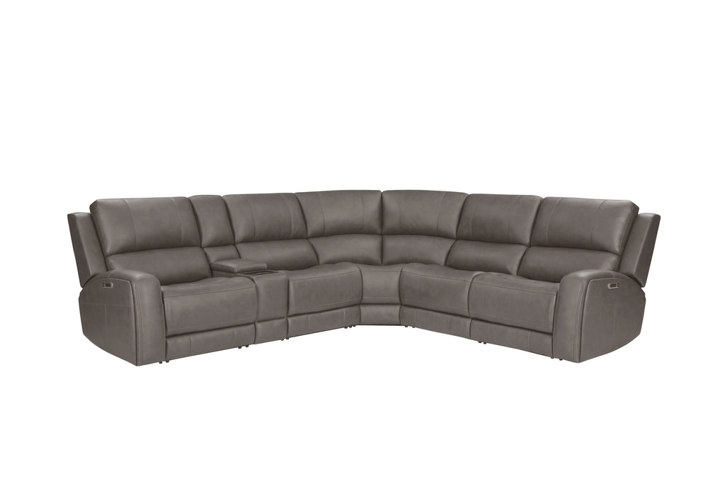 Belmont Zero Gravity Power Reclining Leather Sectional Collection, Brown Finish
