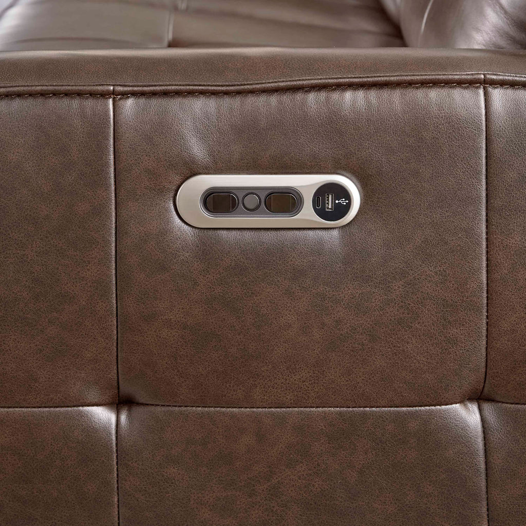 Canterbury Zero Gravity Power Reclining Leather Sectional Collection, 128" W