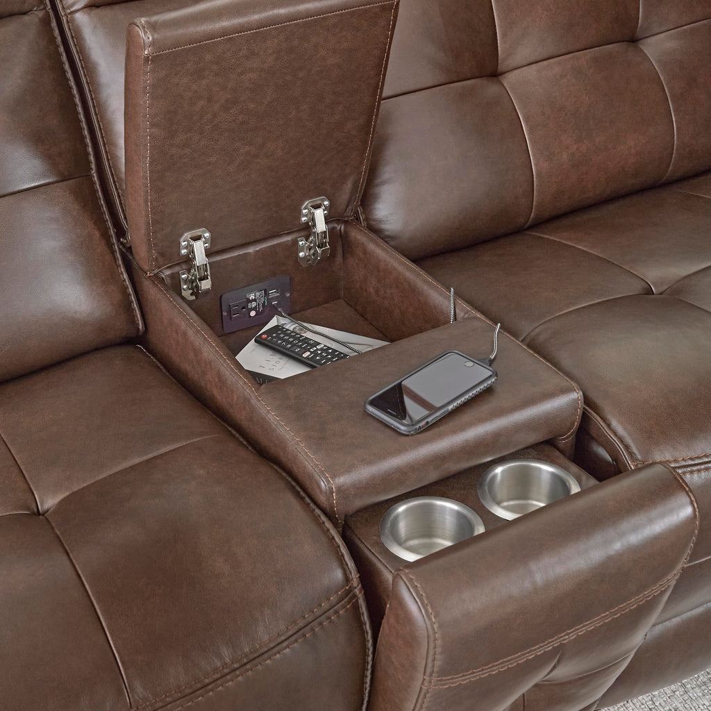 Canterbury Zero Gravity Power Reclining Leather Sectional Collection, 128" W