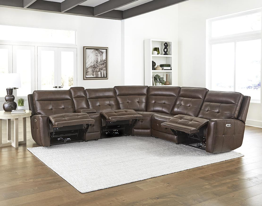Canterbury Zero Gravity Power Reclining Leather Sectional Collection, 128" W