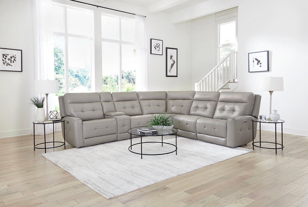 Canterbury Zero Gravity Power Reclining Leather Sectional Collection, 128" W