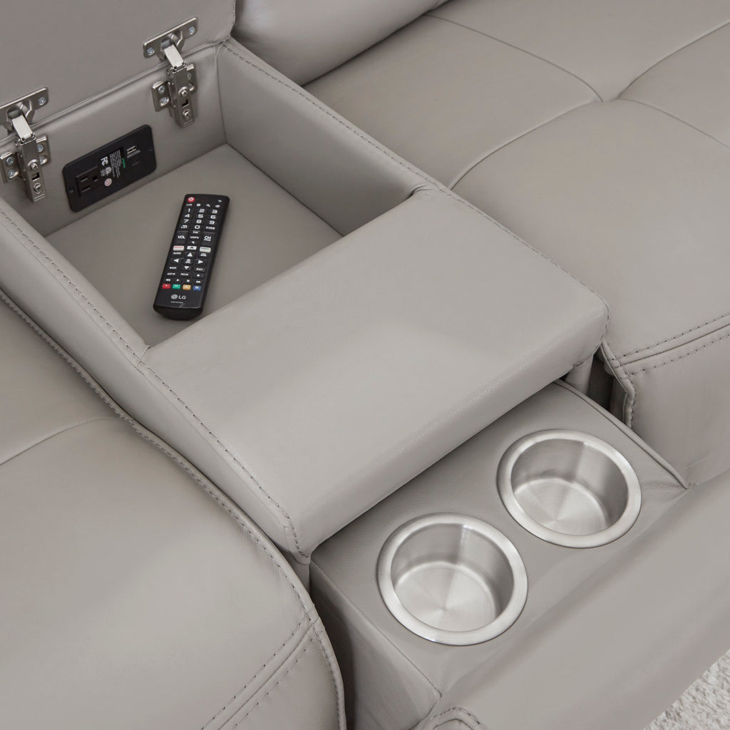 Canterbury Zero Gravity Power Reclining Leather Sectional Collection, 128" W