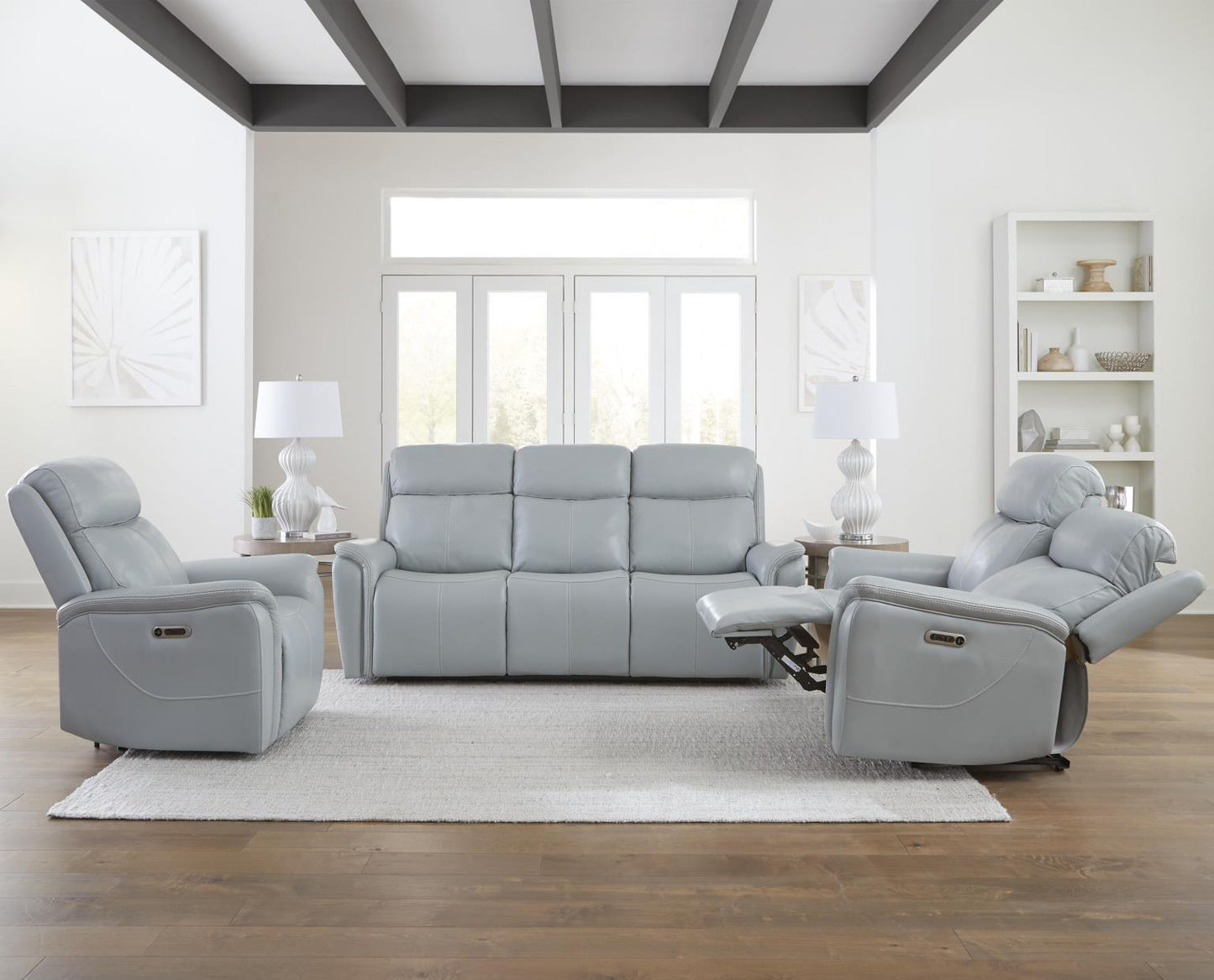 Cascade Power Reclining Leather Living Room Collection