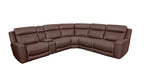 Calgary Power Reclining Leather Sectional Collection, Beige Finish