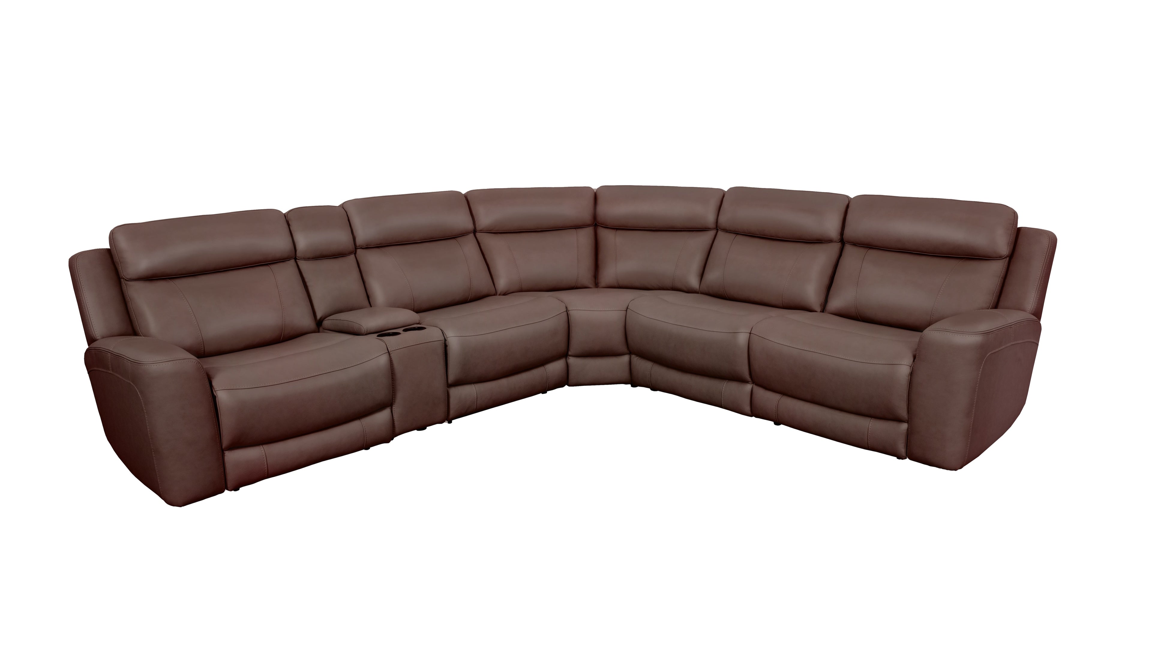 Calgary Power Reclining Leather Sectional Collection, Beige Finish
