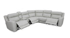 Calgary Power Reclining Leather Sectional Collection, Beige Finish