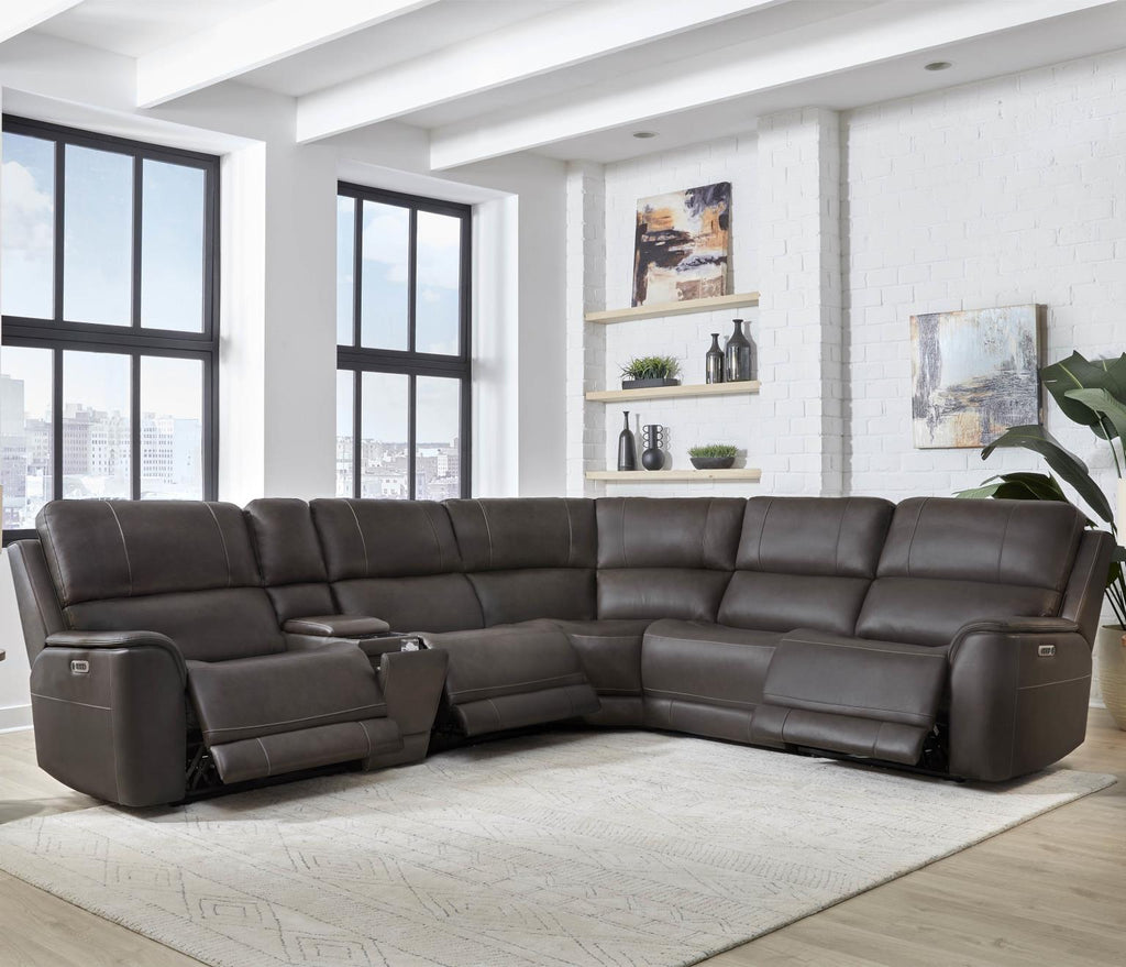 Easton Zero Gravity Power Reclining Leather Sectional Collection, 136" W