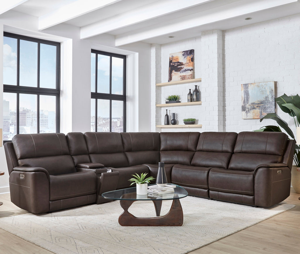 Easton Zero Gravity Power Reclining Leather Sectional Collection, 136" W