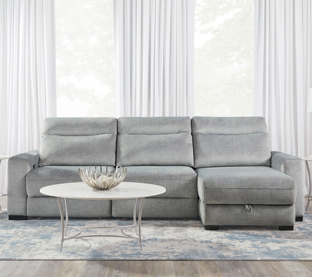 Elliot Power Sliding Sectional, 115" W