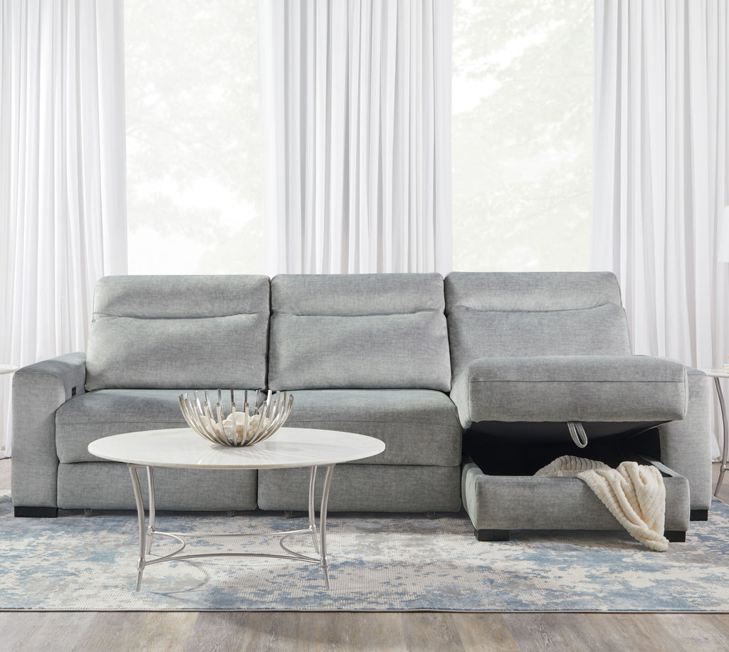 Elliot Power Sliding Sectional, 115" W