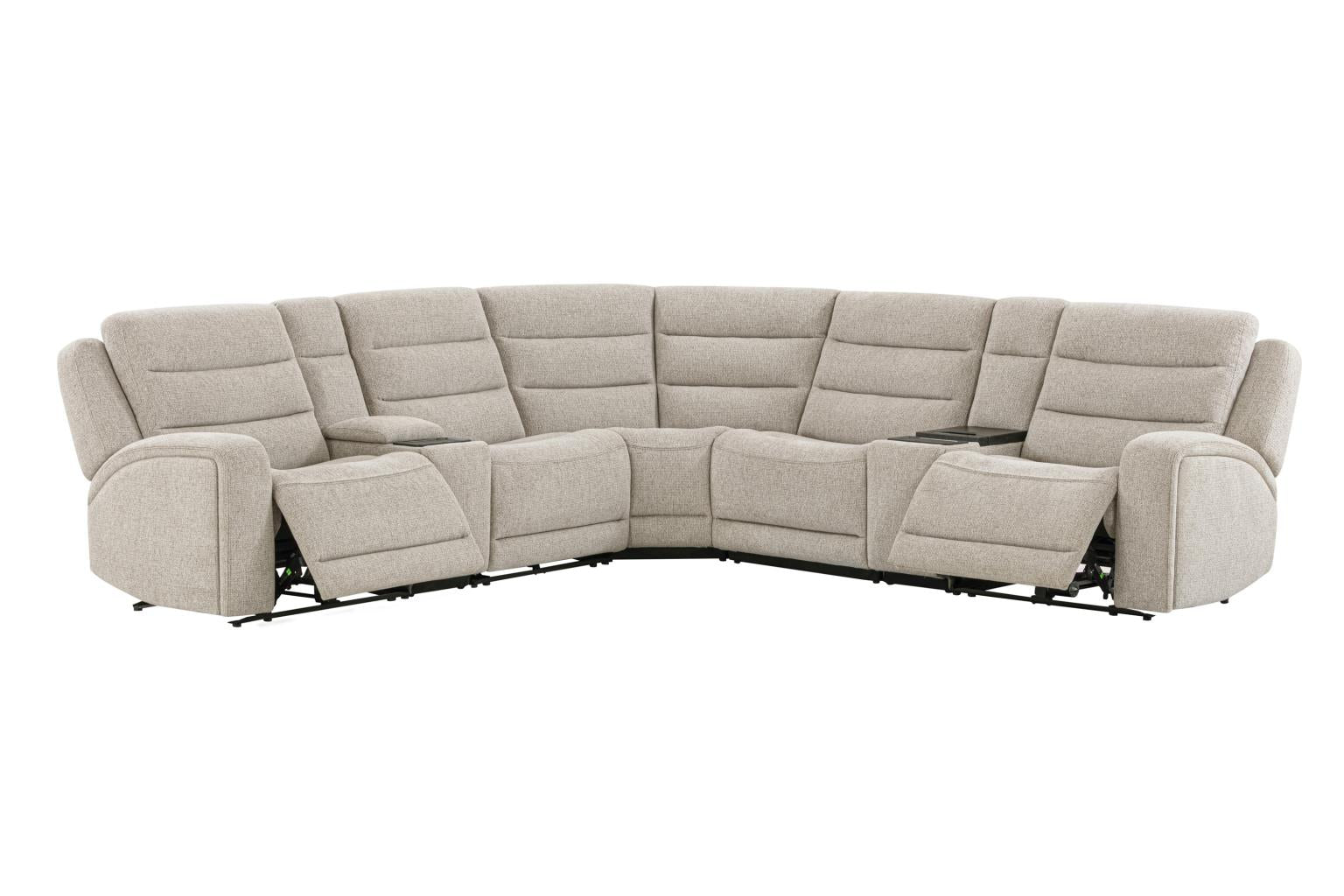 Felix Zero Gravity Power Reclining Sectional Collection, Beige Finish