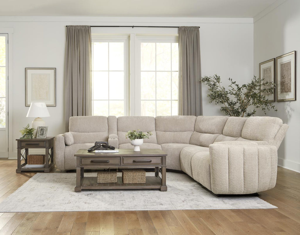 Modesto Buttercream Power Reclining Sectional Collection, Cream Finish