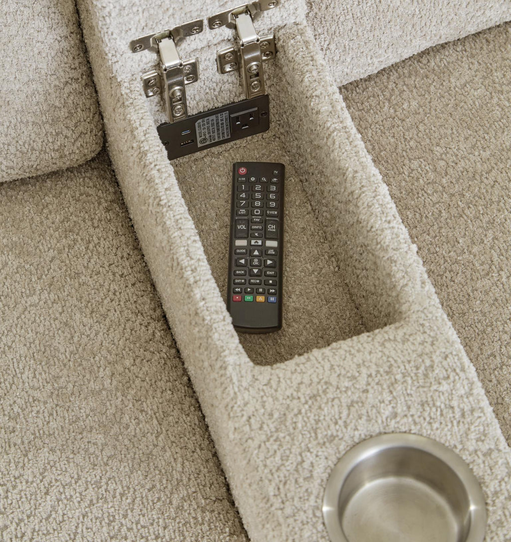 Modesto Buttercream Power Reclining Sectional Collection, Cream Finish