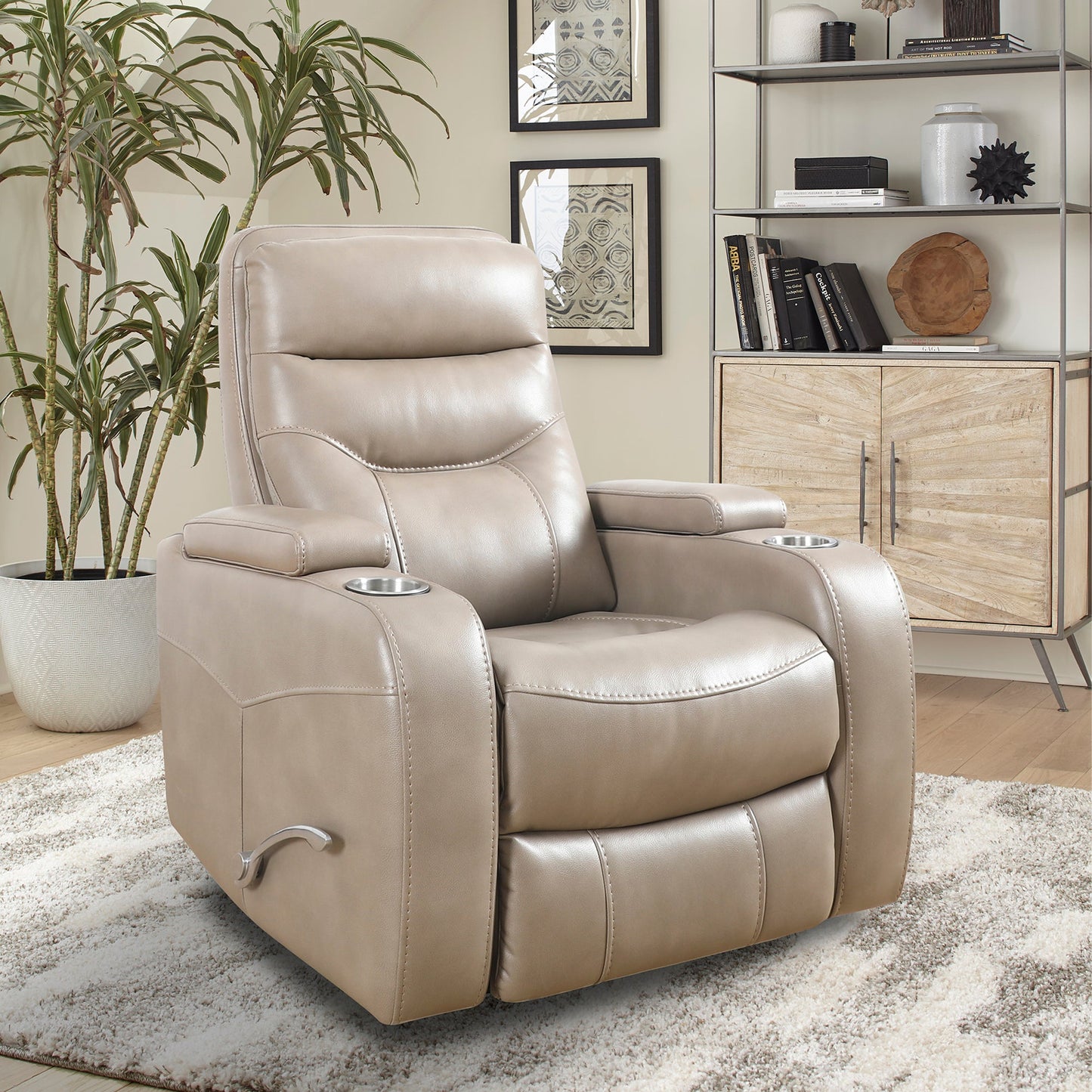 Origin Linen Manual Swivel Glider Recliner