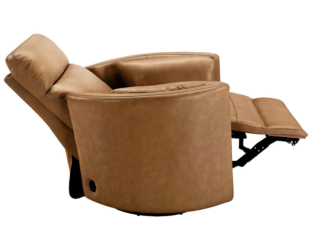 Radius Leather Power Swivel Glider Recliner, 41" W
