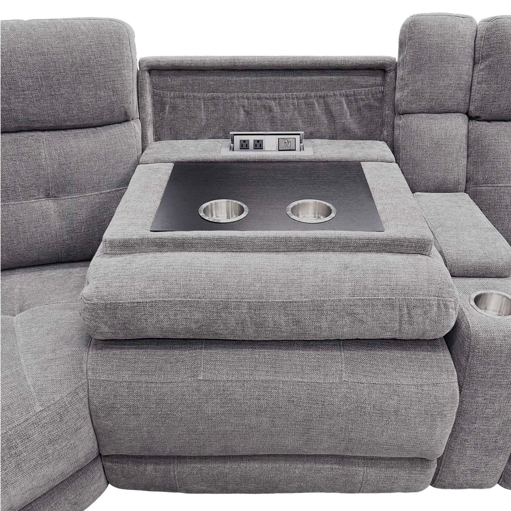 Richland Power Reclining Sectional Collection, Grey Finish