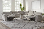 Richland Power Reclining Sectional Collection, Grey Finish