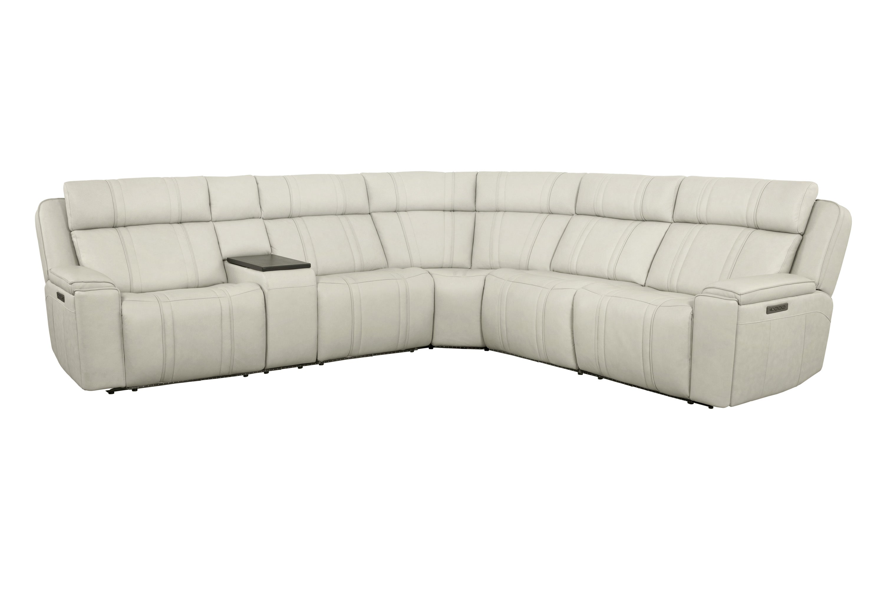 Sausalito Zero Gravity Immersive Audio Power Reclining Leather Sectional Collection, Beige Finish