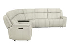 Sausalito Zero Gravity Immersive Audio Power Reclining Leather Sectional Collection, Beige Finish