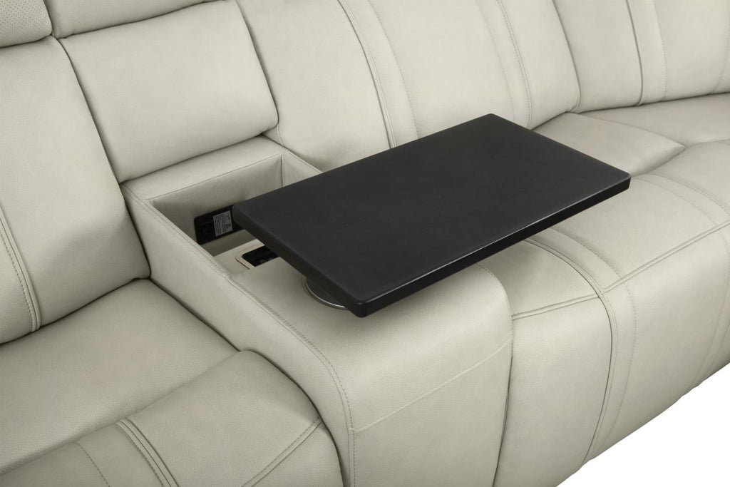 Sausalito Zero Gravity Immersive Audio Power Reclining Leather Sectional Collection, Beige Finish