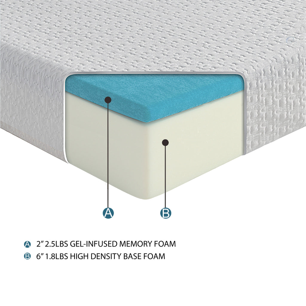 Altair 8 Gel Memory Foam Mattress, Memory Foam