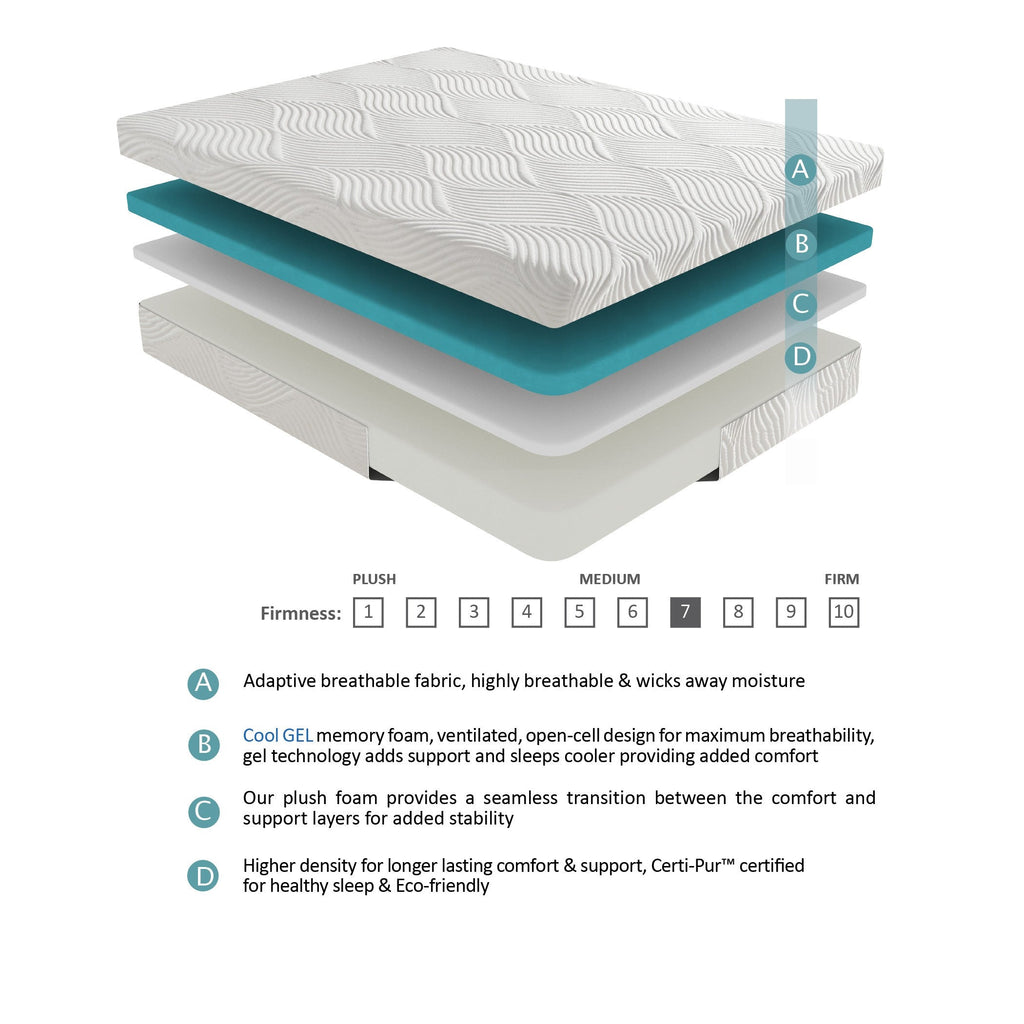 Altair 10 Gel Memory Foam Mattress, Memory Foam