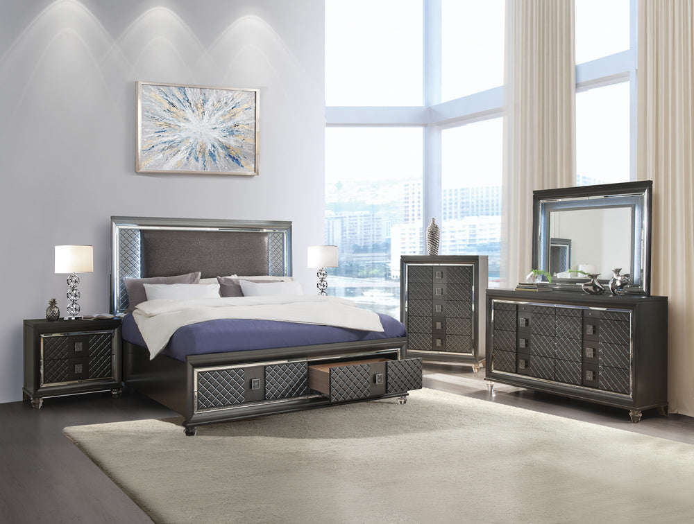 Madison Metallic Grey Storage Bedroom Collection