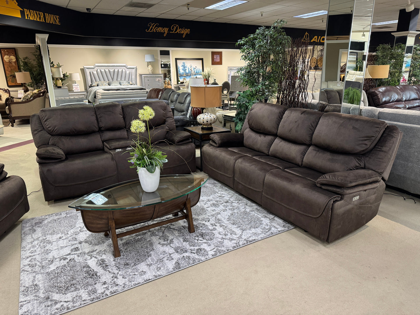 Mina Chocolate Power Reclining Living Room Collection