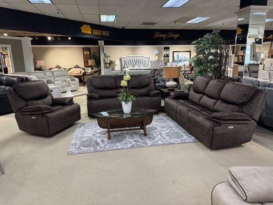 Mina Chocolate Power Reclining Living Room Collection