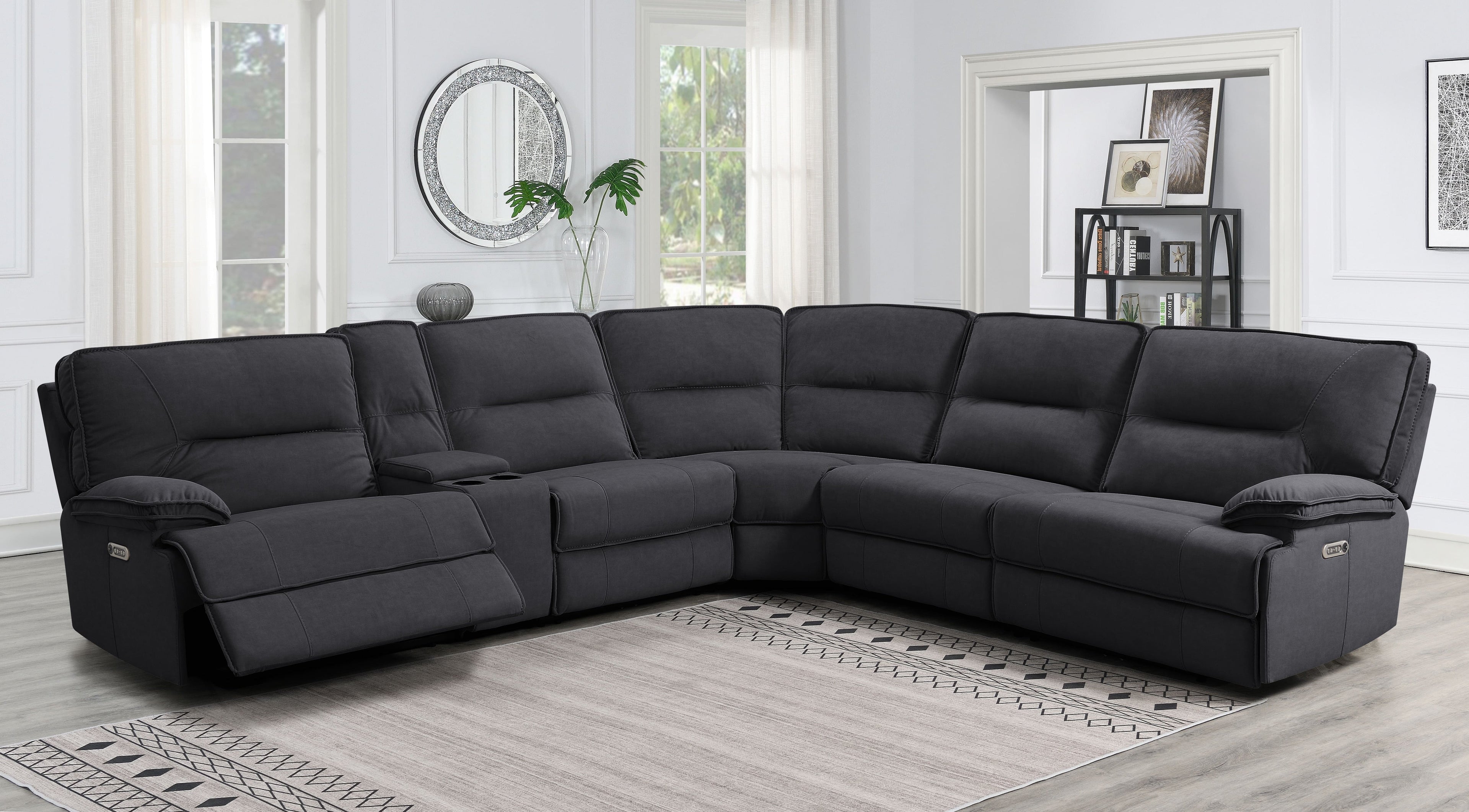 Pacifica Grey Power Reclining Sectional, 40.5" W