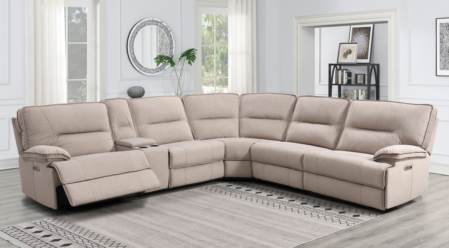 Pacifica Khaki Power Reclining Sectional