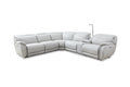 Palm Beach Power Reclining Leather Sectional, Cream Finish