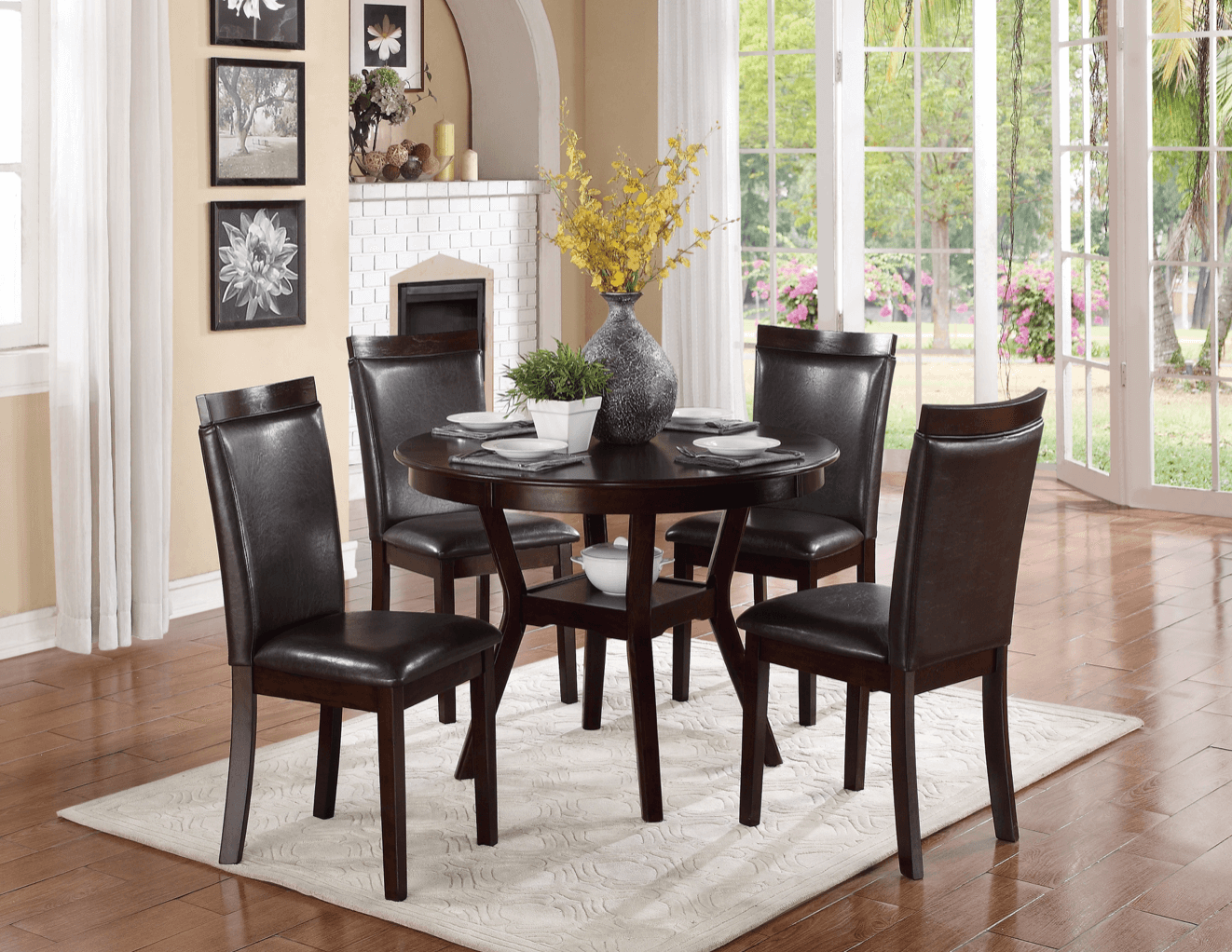 Shankmen 5 Pc. Round Dining Set, 18.25" W