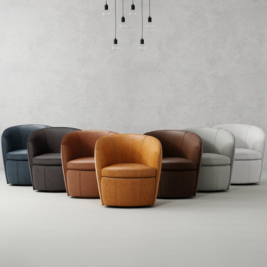 Barolo Leather Swivel Chair