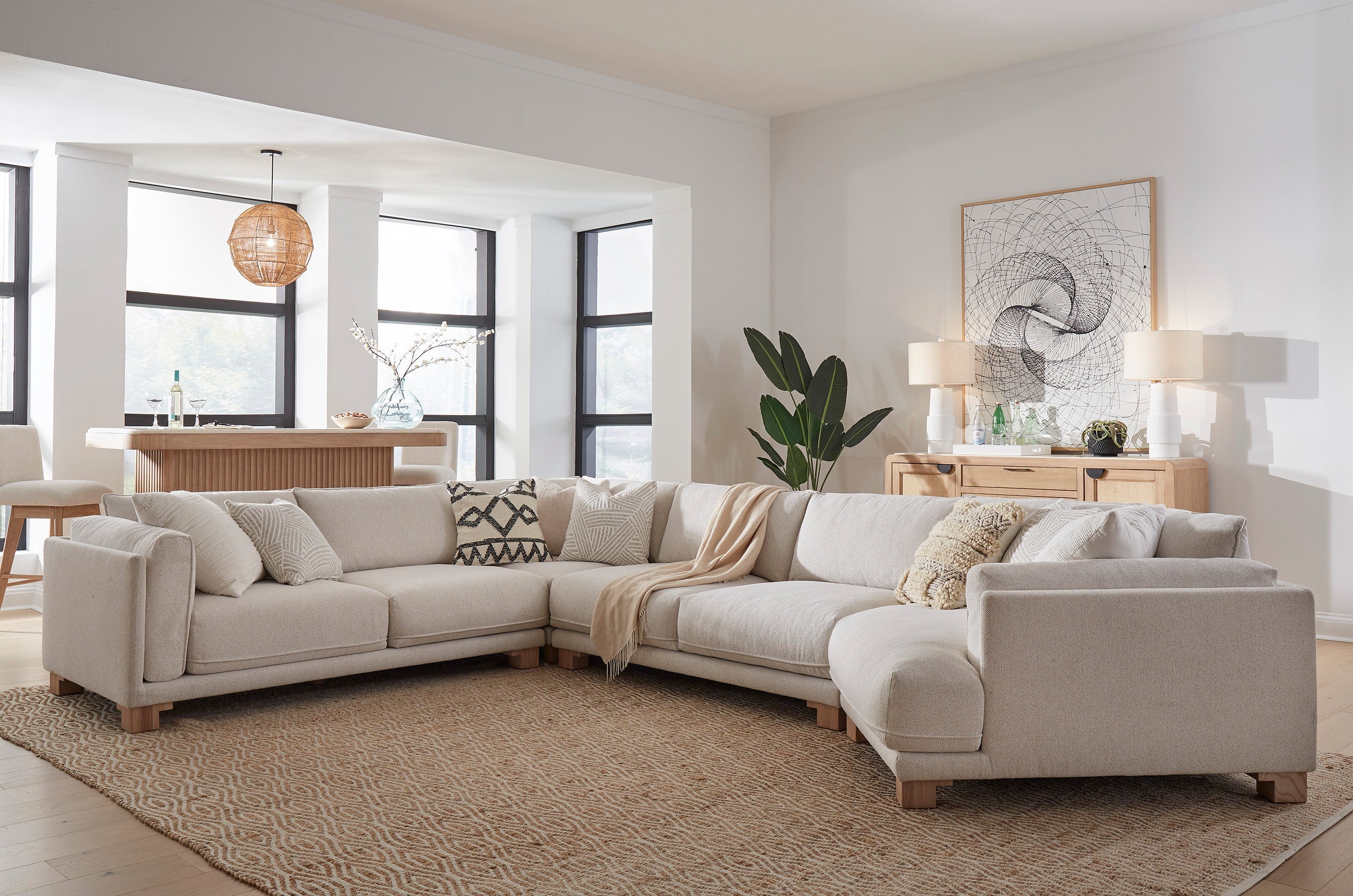 Escape Sectional, Beige Finish
