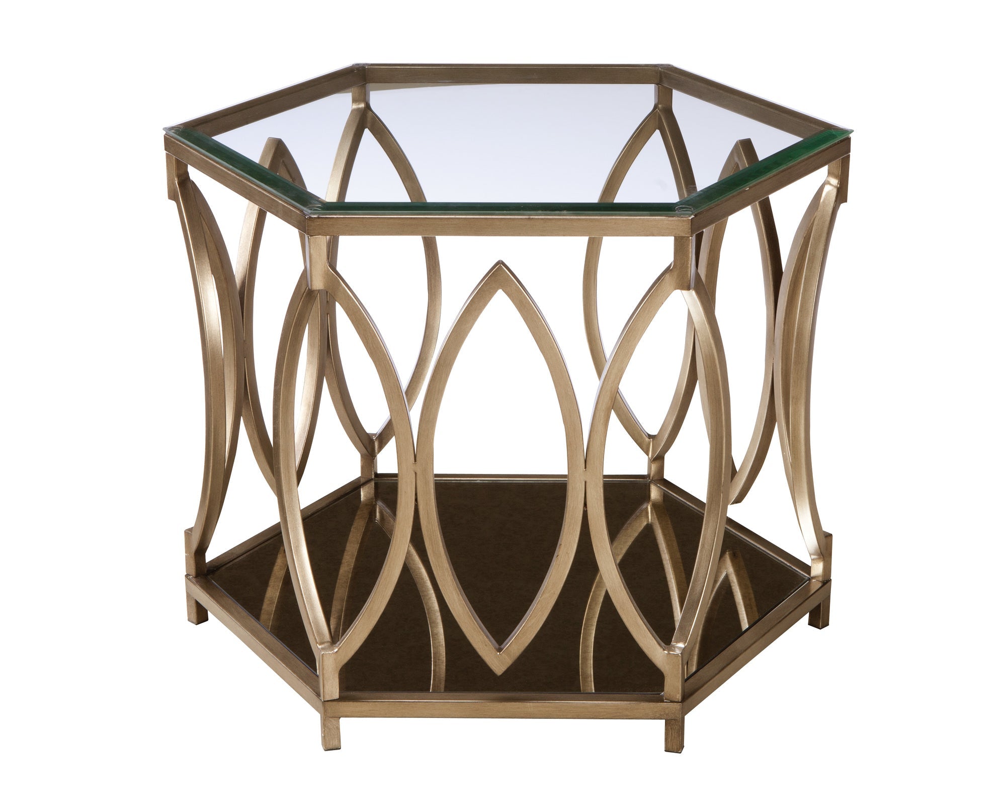 Santa Barbara End Table, Gold Finish