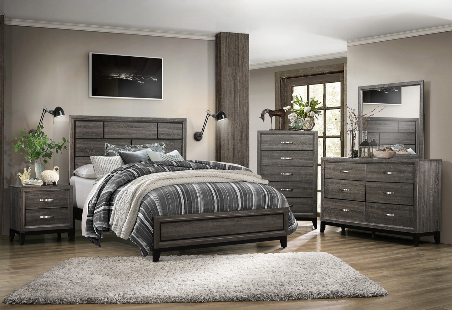 Davi Grey Bedroom Collection