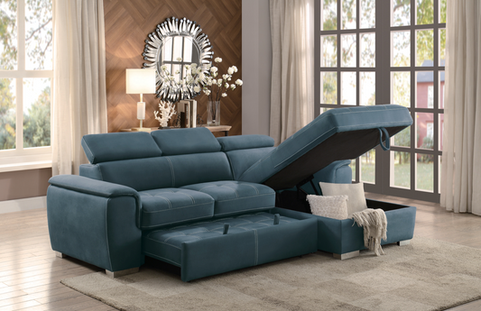 Ferriday Sofa Sleeper Sectional with Storage