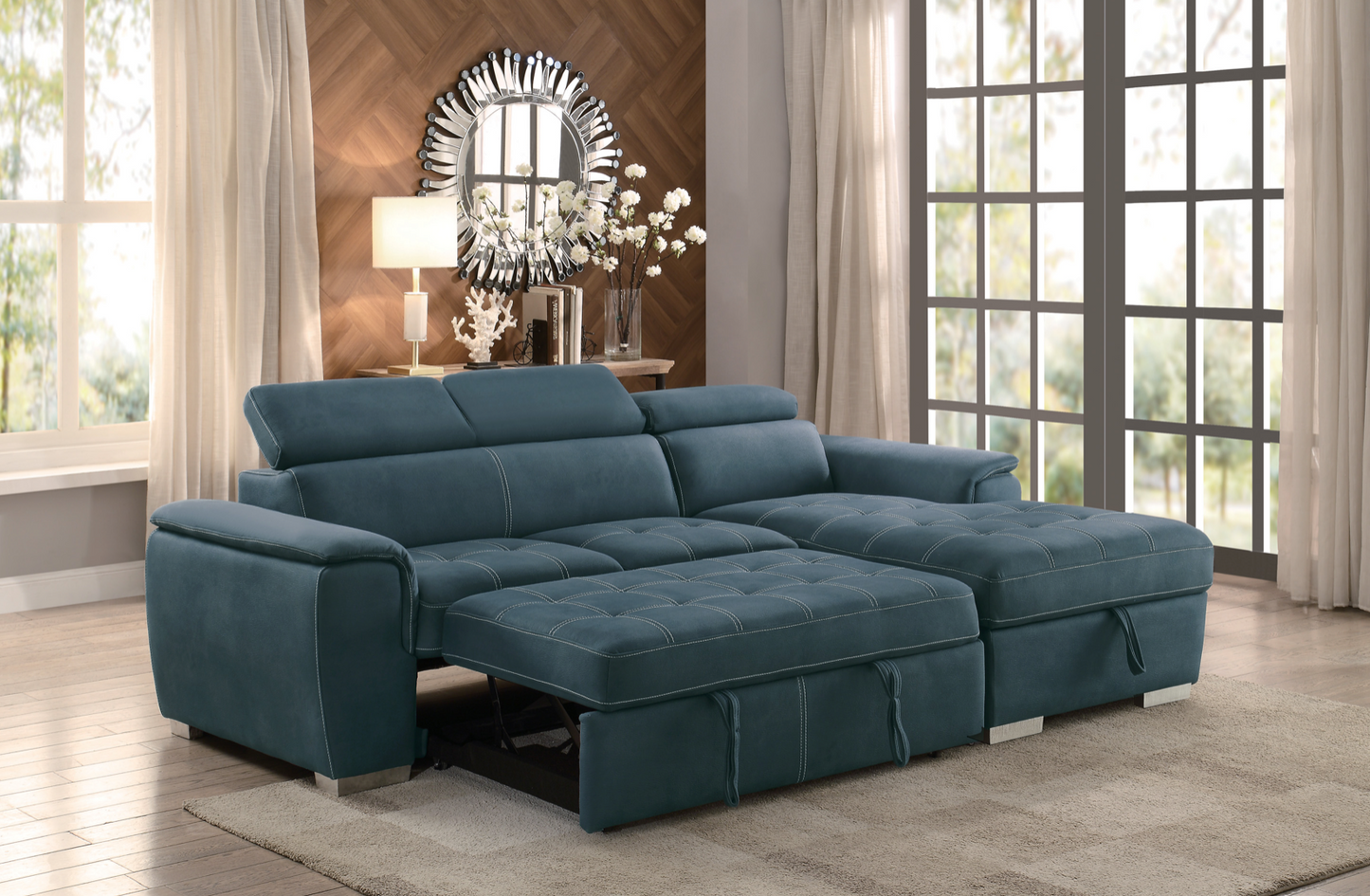 Ferriday Sofa Sleeper Sectional with Storage