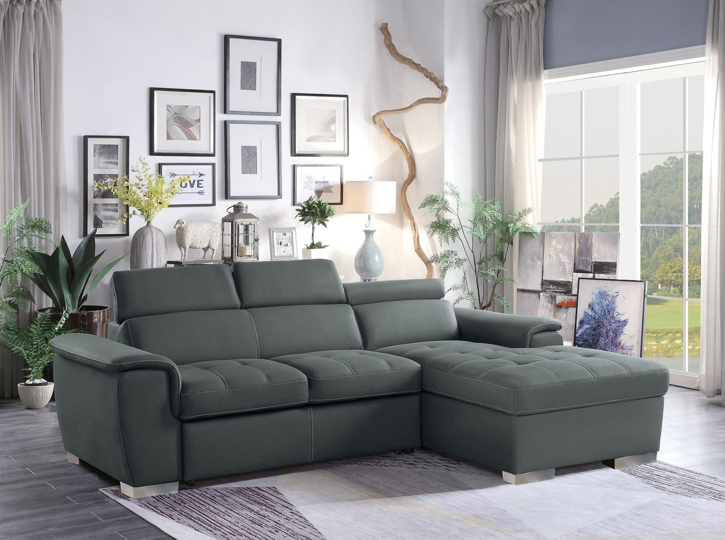 Ferriday Sofa Sleeper Sectional with Storage