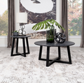 Skylark Round Occasional Collection, Black Finish
