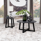 Skylark Round Occasional Collection, Black Finish