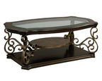 Seville End Table, Brown Finish