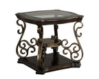 Seville End Table, Brown Finish