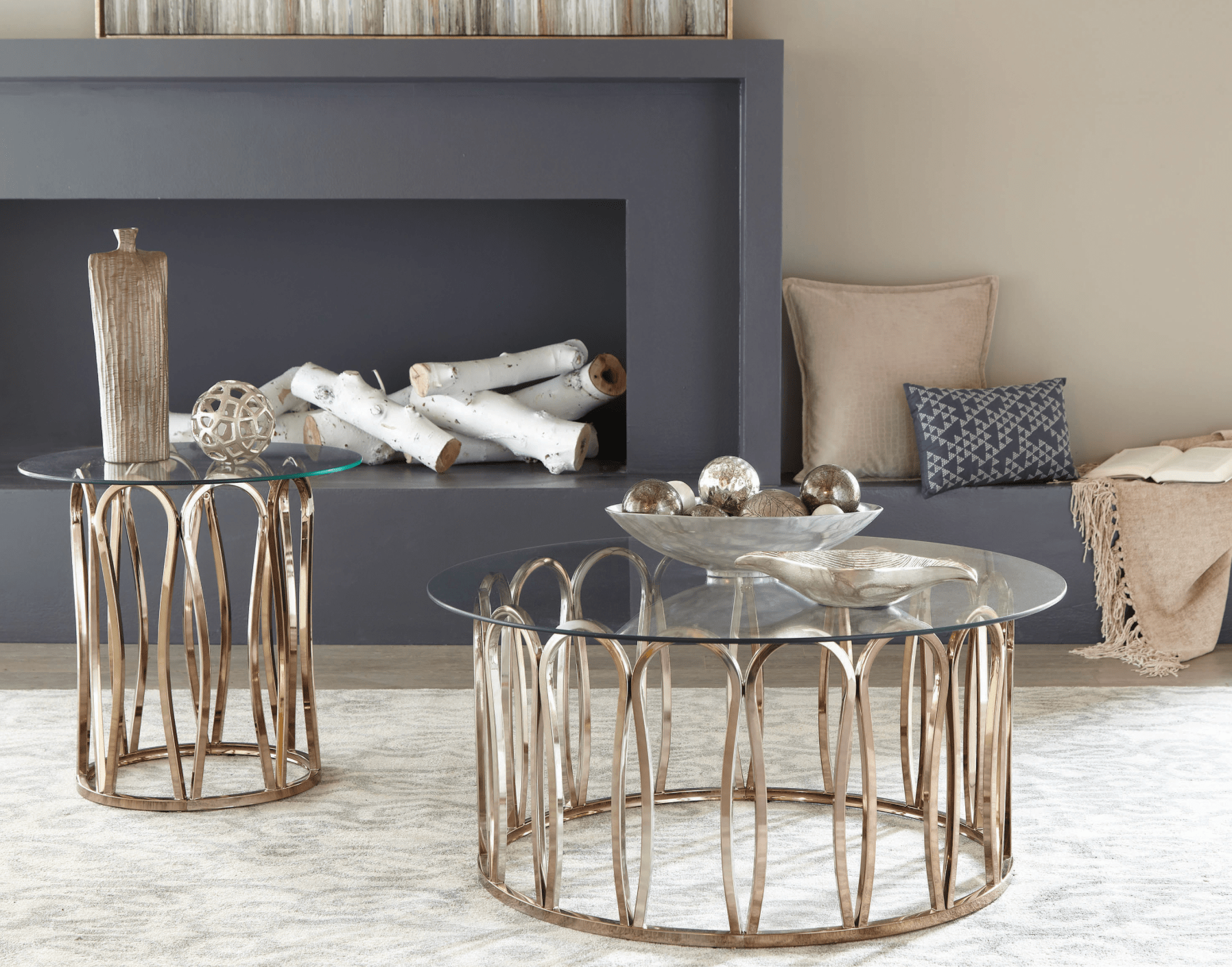 Stacy End Table, Gold Finish