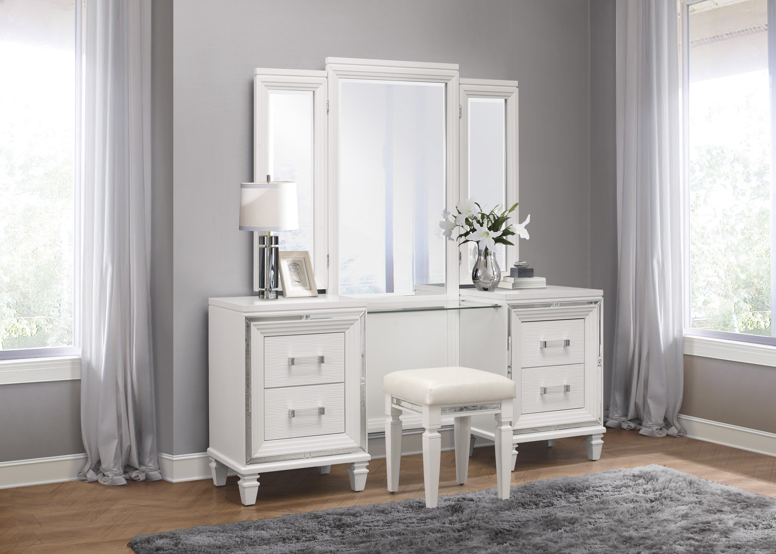 Tamsin White Storage Bedroom Collection, 63" W