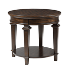Tobias Round Occasional Collection, Brown Finish