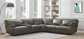 Miami Power Reclining Leather Sectional, 40" W