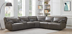Miami Power Reclining Leather Sectional, 40" W